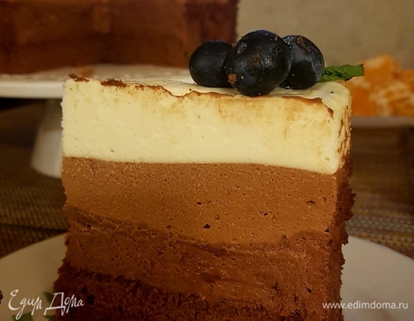 В разрезе видны слои муссов.