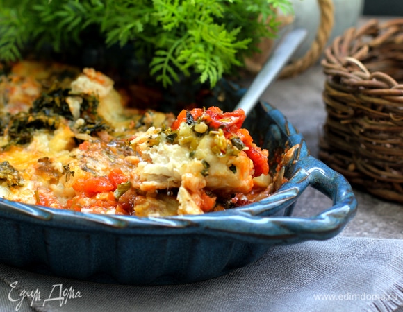 Запекать при 175–180°C около 15 минут, до образования корочки на рыбе.