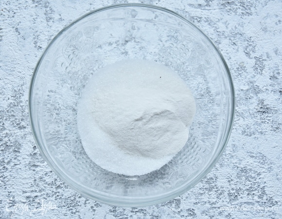 Часть сахара смешать с агар-агаром.