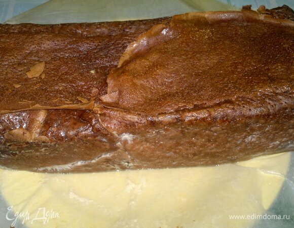 По окончании времени приготовления достать форму из духовки. Вытащить террин из формы, остудить до комнатной температуры.