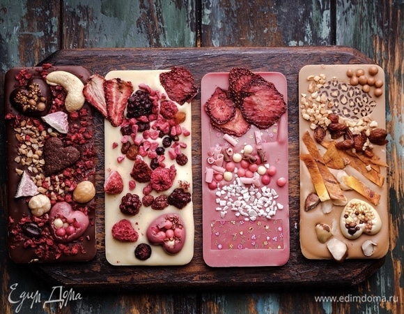 Таким образом, соблюдая эти нехитрые правила, мы можете сделать шоколадные плитки любого вкуса и любого состава. Подключайте фантазию и вперед! Удачи!