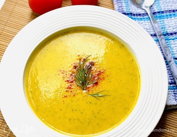 Подаем с веточкой укропа и щепоткой паприки.