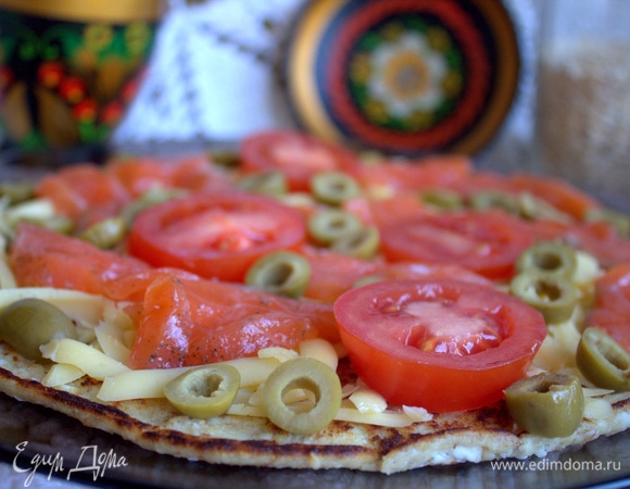 Размещаем начинку на овсяноблин.