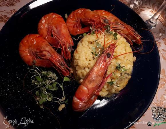 Подавайте, украсив микрозеленью.