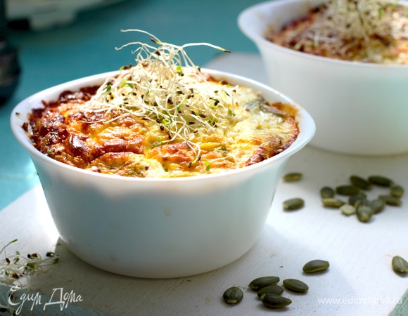 Я запекала порционно, а остаток — в форме на 2 порции.