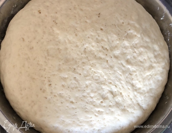 Всыпать дрожжи и сахар в воду (вода и молоко должны быть теплыми) и оставить на 10–15 минут. Когда дрожжи поднимутся шапкой, добавить все остальные ингредиенты (кроме сыра и яиц) и замесить мягкое тесто, положить его в миску, накрыть пленкой и убрать в теплое место на 1–1,5 ч.