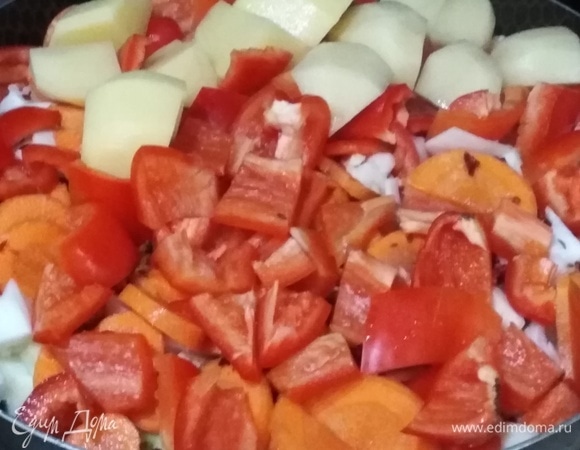 Далее — сладкий болгарский перец. Картофель.