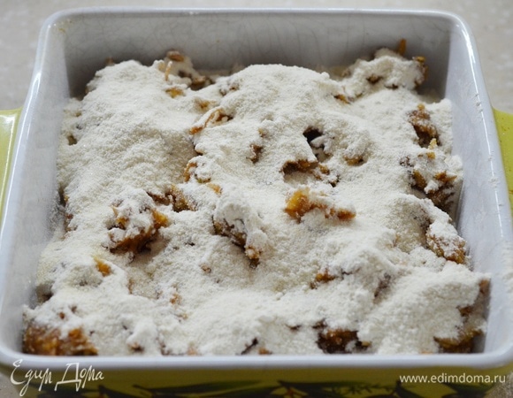 Опять слой сухой смеси (половна от оставшейся).