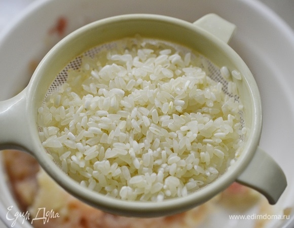 Рис промойте.