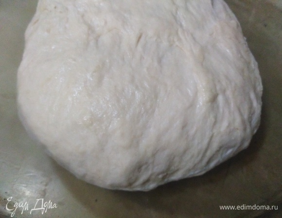 Выложить в смазанную растительным маслом посуду. Накрыть пленкой и оставить для расстойки примерно на 2 часа.