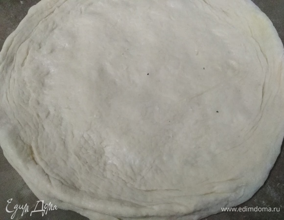 Каждую часть теста руками сформировать в лепешку. Выложить на силиконовый коврик или на пекарскую бумагу.