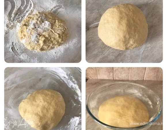 Затем добавить просеянную муку, соль, цедру и замесить нежное, слегка липнущее к рукам тесто. Миску слегка смазать растительным маслом, переложить тесто в миску, накрыть пищевой пленкой и оставить в теплом месте на 1,5–2 часа. Спустя два часа мое тесто заметно увеличилось, и я поставила миску с тестом в холодильник на ночь.