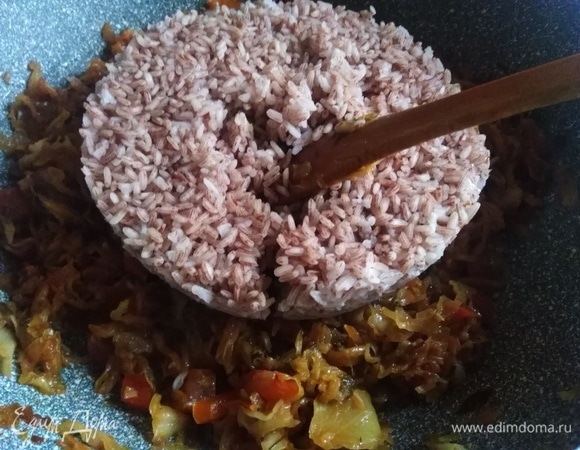 Соединить с рисом.