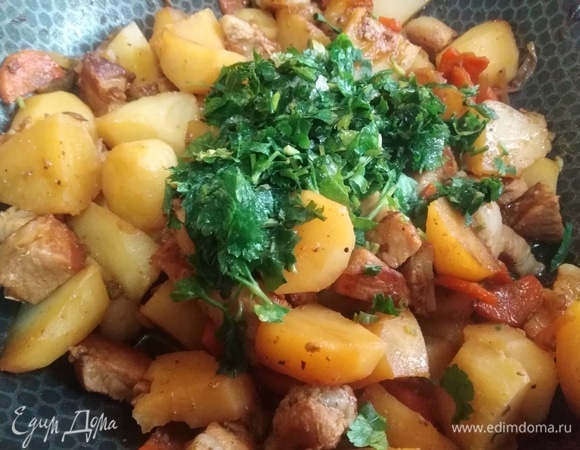 В конце готовки добавить зелень.