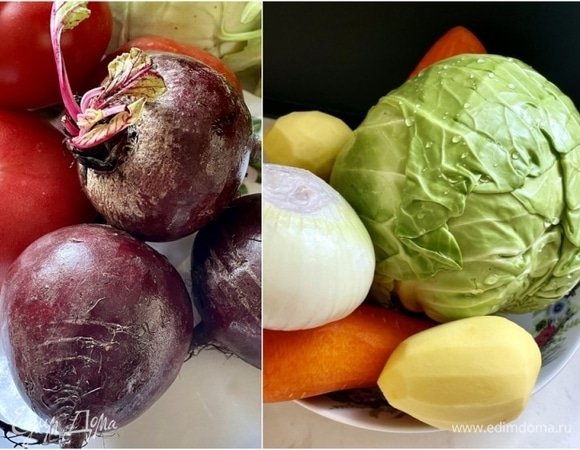 Готовим обычный набор для борща. 