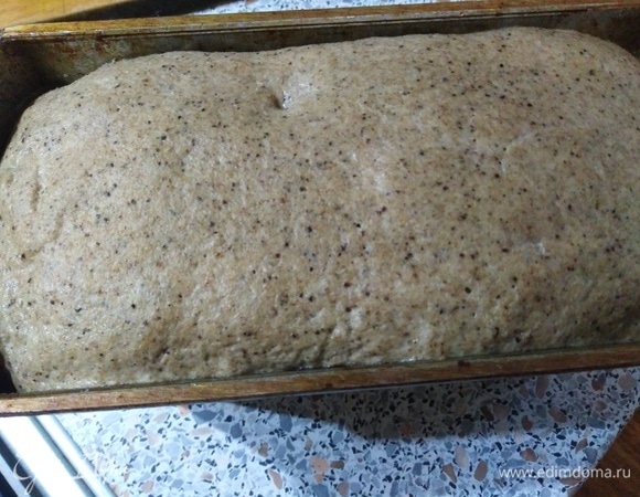 Дайте ему подняться. После этого поставьте тесто в разогретую духовку. Выпекайте 50 минут при 220°C.