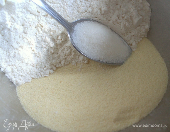 Смешать сухой состав теста.