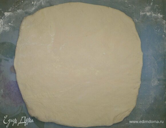 На подпыленной мукой поверхности раскатать пласты теста, придавая форму круга.