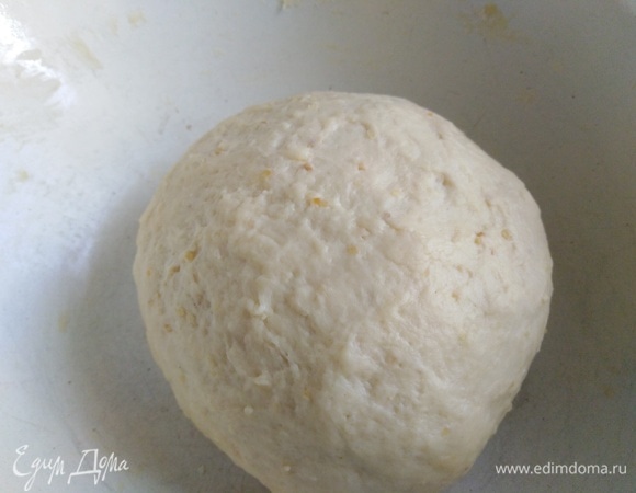 Замесить слегка липнущее к рукам тесто. Накрыть. Оставить на 1,5 часа.