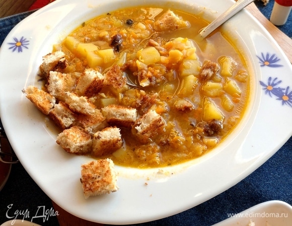 Согреваемся вкусным супом зимней весной (в Латвии снег до сих пор, хожу в уггах!).