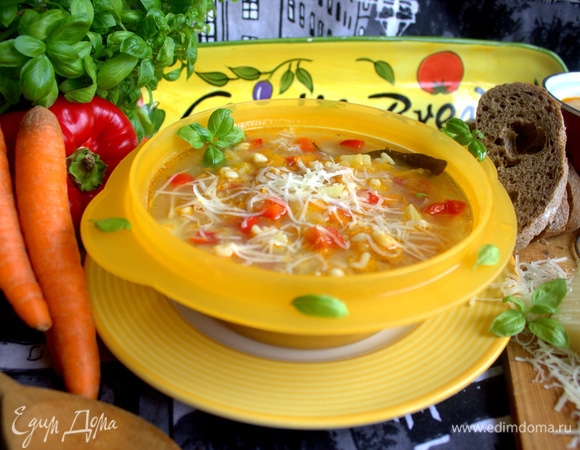 Я подавала с темной ржаной чиабаттой (можно слегка подсушить ломтики в тостере).