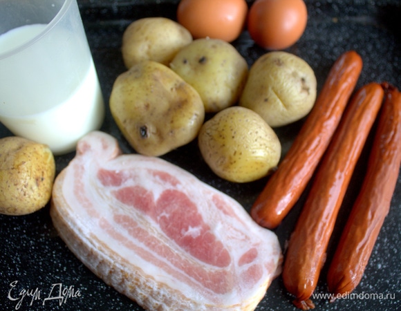 Продукты. Картофель отварить заранее.