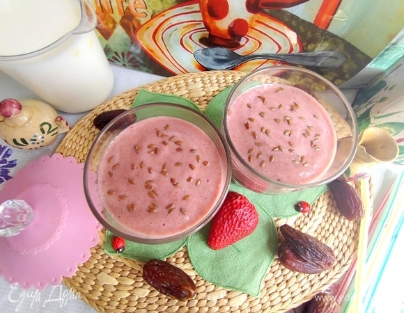 Украсить семенами льна.