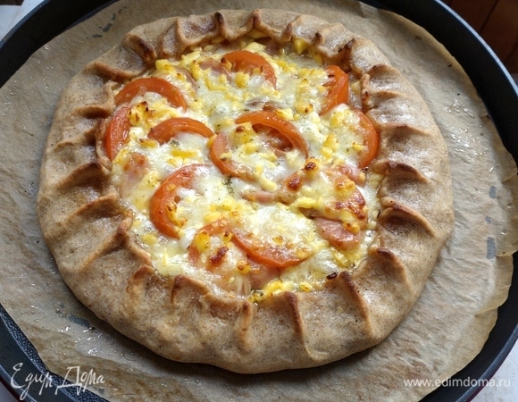 Запечь в духовке или в пицца-печке 20 минут, как я. Печет сверху и снизу, поэтому быстро.