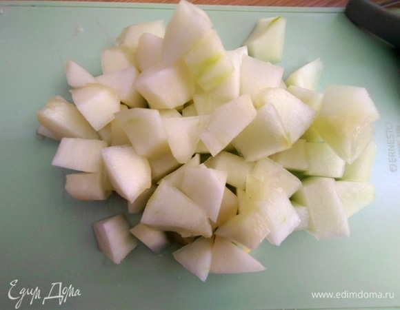 Нарезать ее кубиком.