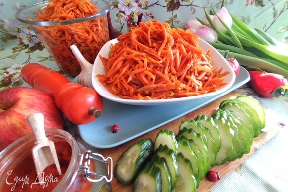 Также придумываем салаты на основе данной морковки.