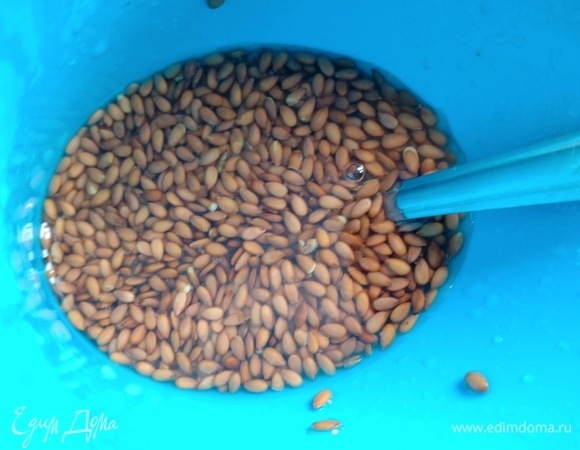 Льняное семя заливаю горячей водой, накрываю и так оставляю на ночь, потом убираю в холодильник и использую в каши, йогурты, домашний кефир.