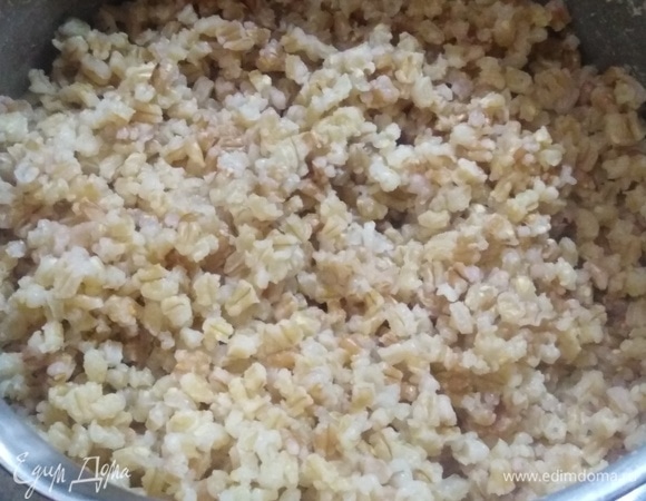 Залить водой в пропорции один к двум, посолить и варить на самом тихом огне под крышкой в течение часа до полного испарения воды. Затем остудить.