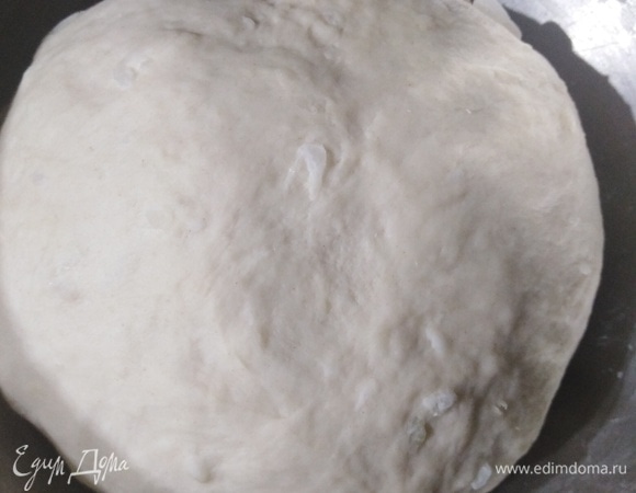 Замесить тесто. Накрыть и оставить на 2–2,5 часа для подъема.