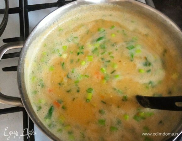 Готовый суп измельчаем блендером до желаемой консистенции. Я не превращаю в гладкое пюре, оставляя маленькие частички. Я так больше люблю. Возвращаем кастрюлю на плиту, добавляем зелень петрушки и зеленый лук, вливаем лимонный сок и солим по вкусу. Доводим почти до кипения и выключаем нагрев. Наш ароматный суп из чечевицы готов. Приятного аппетита!