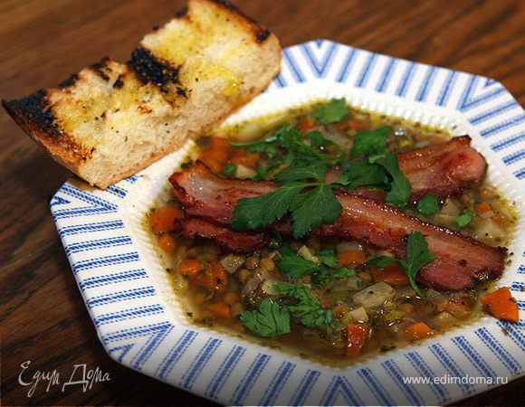 Суп из чечевицы с сельдереем 