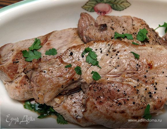 Свинина с фасолью и шпинатом