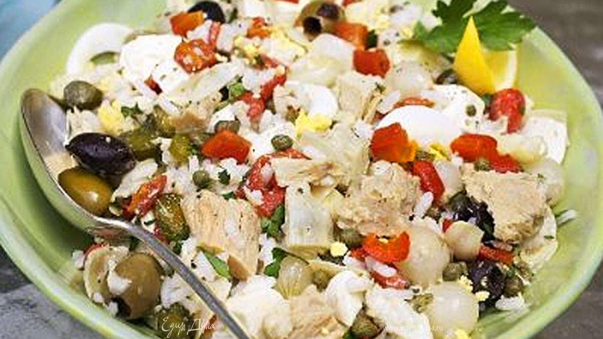 Салат из тунца с оливками