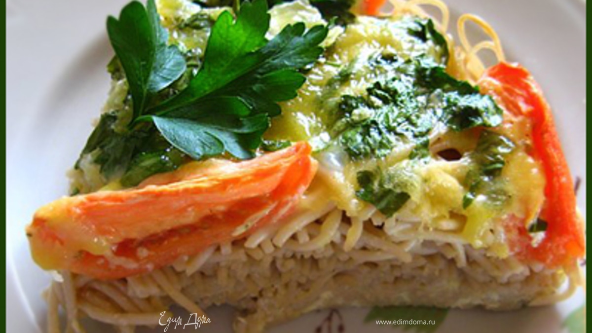 Спагетти с помидорами и сыром