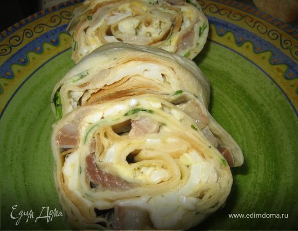 Рулетики из лаваша с сельдью и яйцом Рулетики из лаваша с сельдью и яйцом