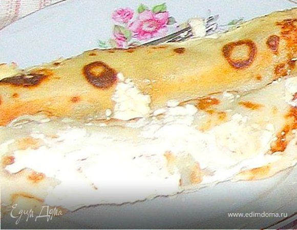 Блинчики с творогом, изюмом и орехами Блинчики с творогом, изюмом и орехами