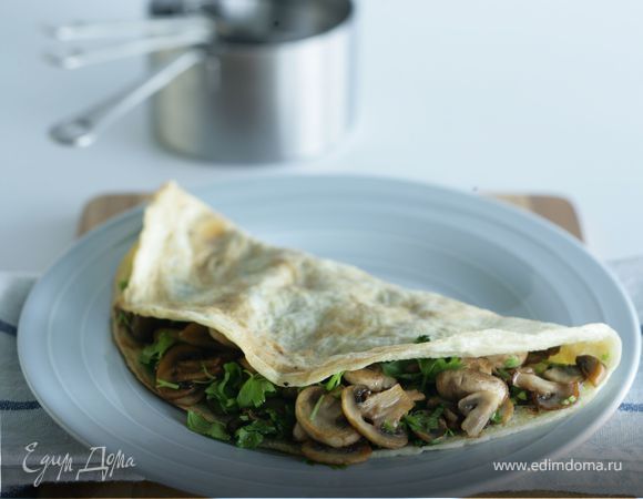 Омлет с шампиньонами и петрушкой Омлет с шампиньонами и петрушкой