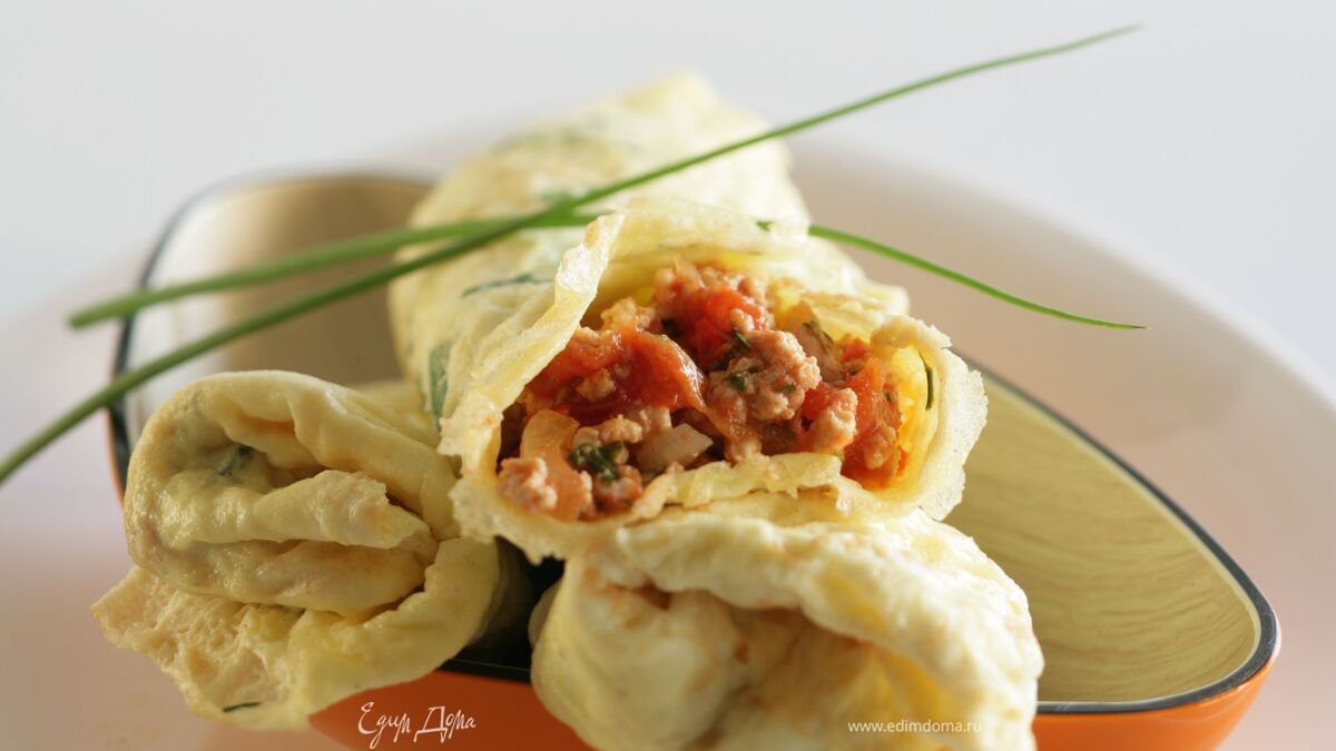 Рулетики из омлета