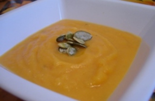 Рецепт Суп из запеченной тыквы и помидоров