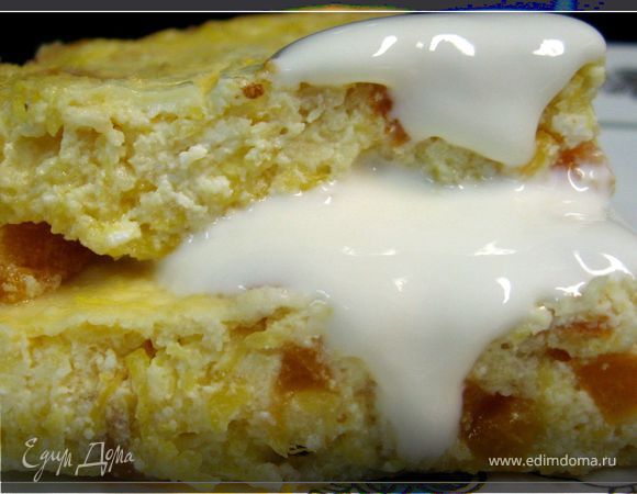 Творожная запеканка с тыквой и фруктами