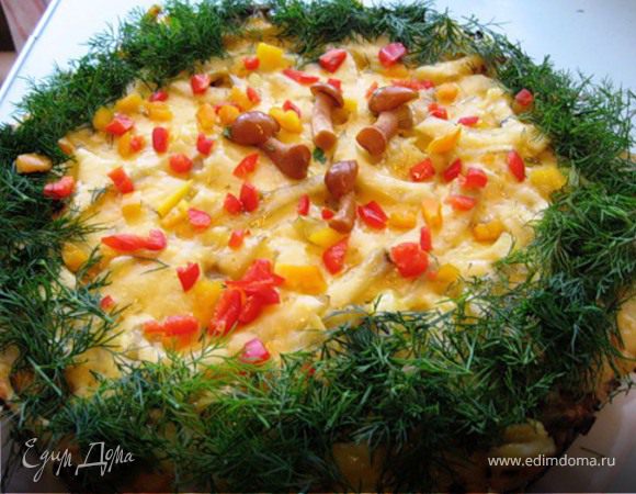 Картофельный торт с грибами.