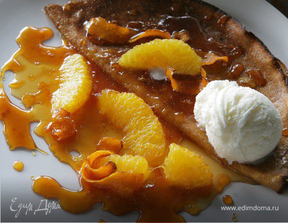 Блины фламбе с мороженым Блины фламбе с мороженым