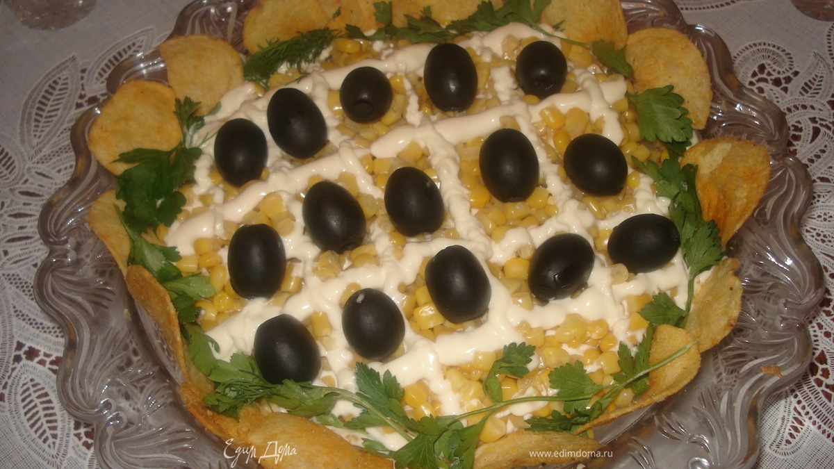 Салат "Подсолнух" с говядиной