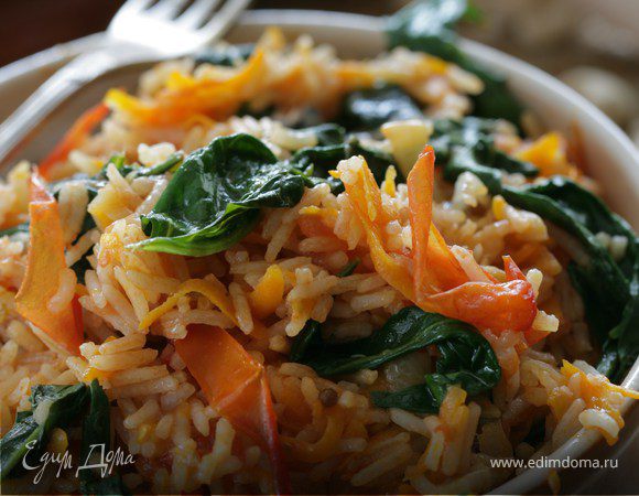 Индийский рис со шпинатом Индийский рис со шпинатом