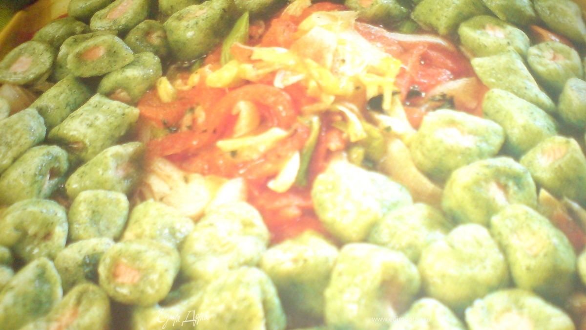 зелёные клёцки из лосося