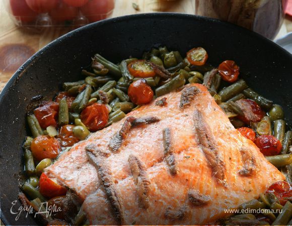 Форель с овощами Форель с овощами